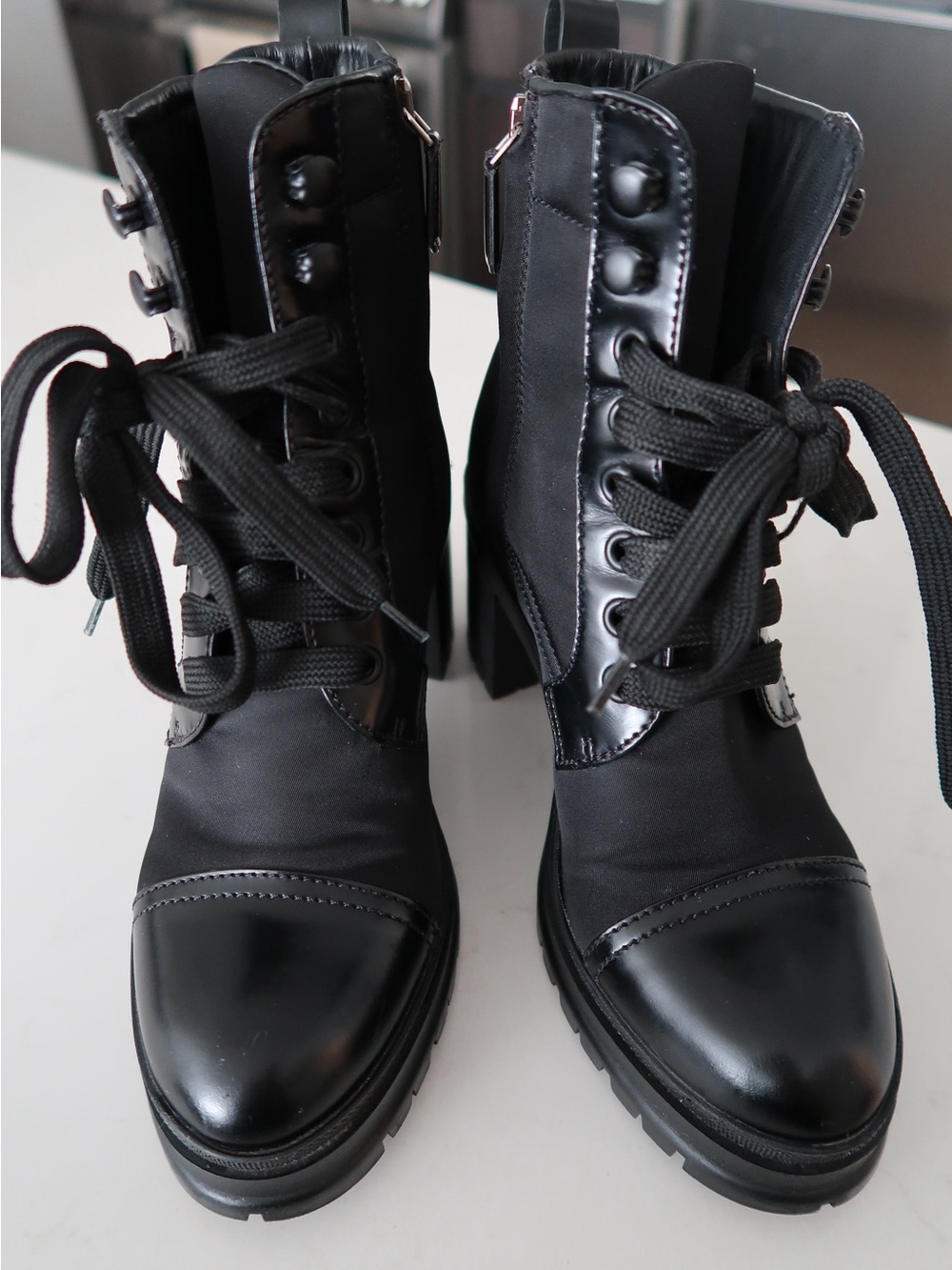 Prada Re-Nylon and Leather Combat Boot - Picture 4 of 7
